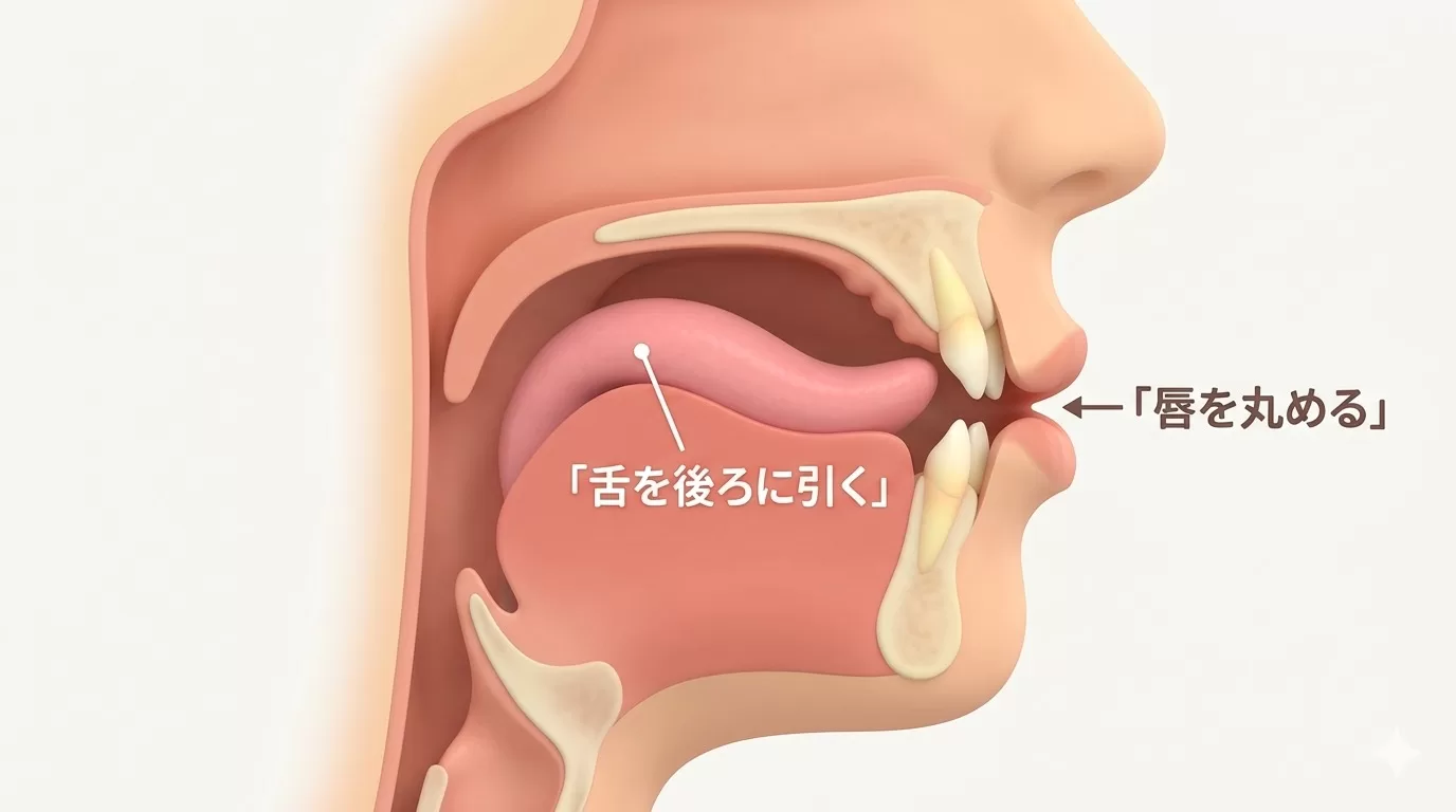 英語のrの発音:舌の位置を示す図解